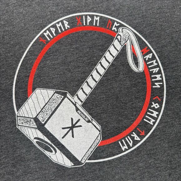 Rogue Fitness Shirt Mens 2XL Gray Annie Thorisdottir Hammer Strength Gym Workout - Picture 1 of 9